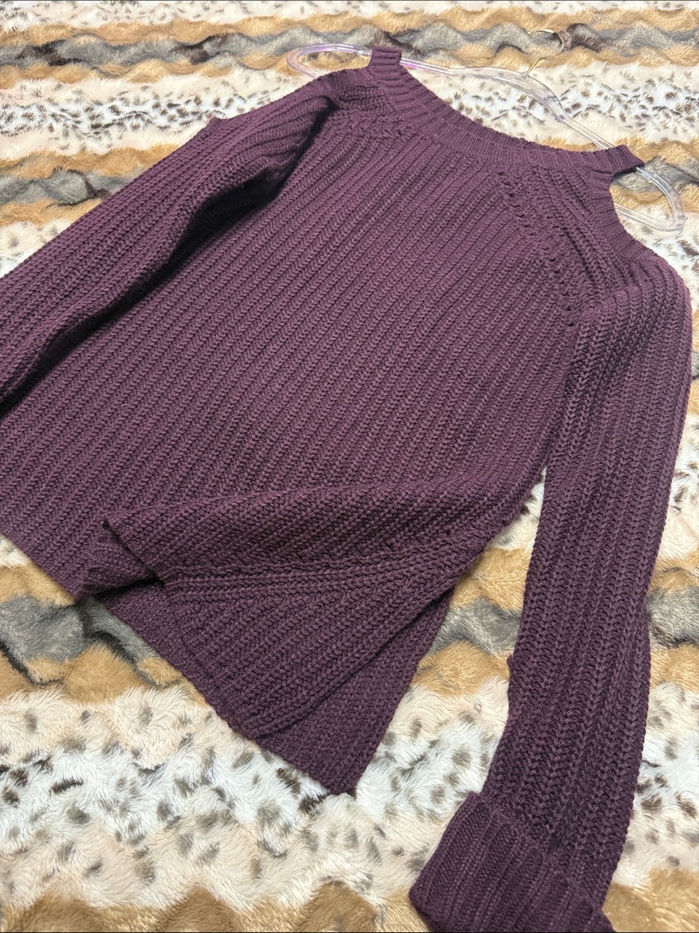 Hippie Rose Off-the-Shoulder Chunky Knit Sweater